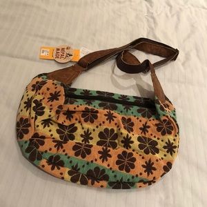 Triba boho floral design crossbody backpack bag